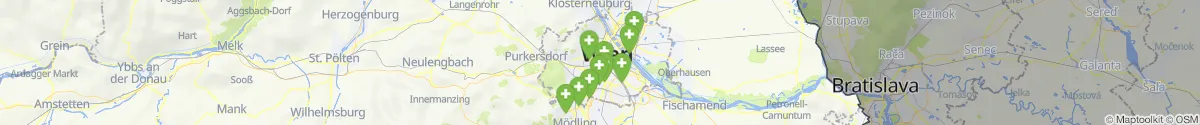 Kartenansicht für Apotheken-Notdienste in der Nähe von kontakt (de, Wien)